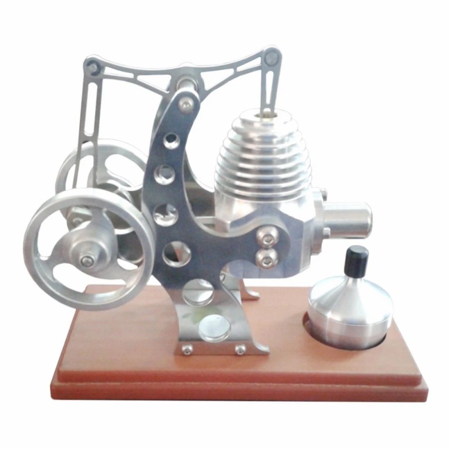 Model Engine * | Engine Diy Balance Stirling Engine Model External Combustion Engine With Wood Base For Gift Collection