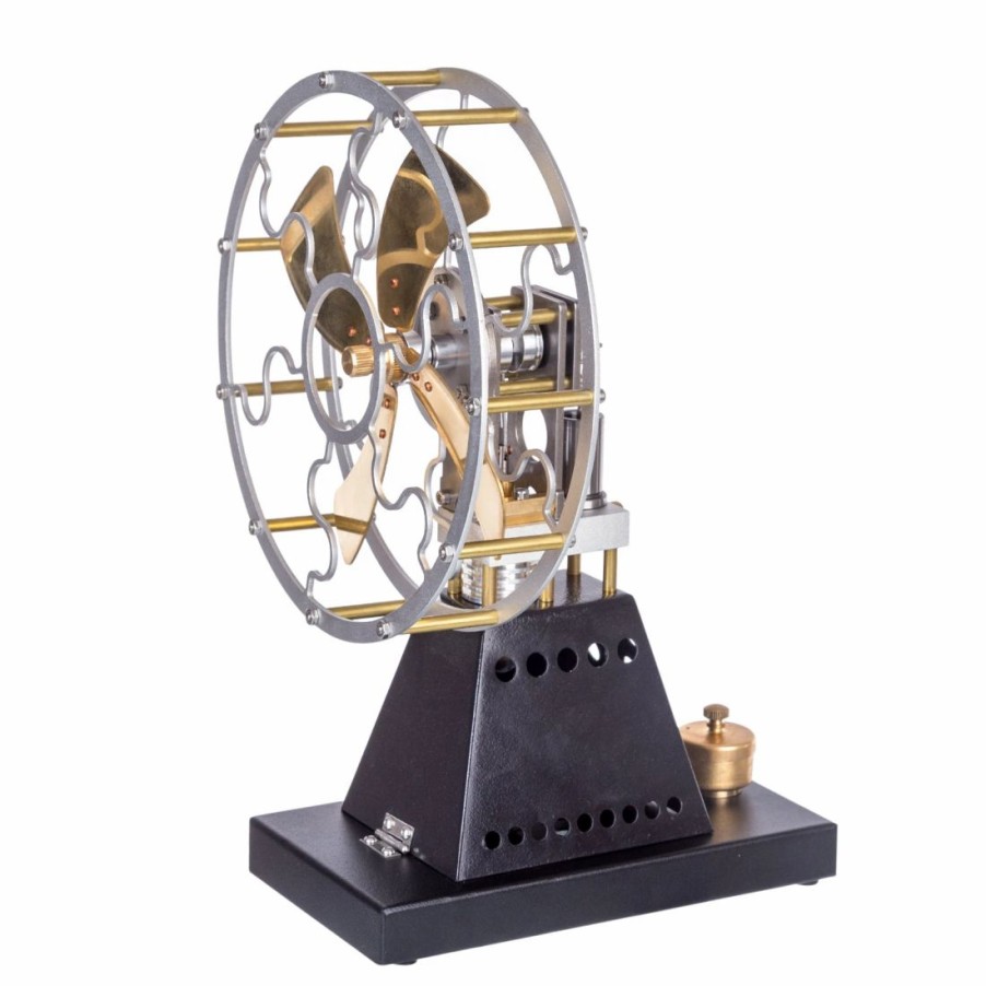 Model Engine * | Enginediy Enjomor Vintage 4-Blade Heat Powered Thermal Stove Fan Stirling Engine Physics Science Experiment Toy