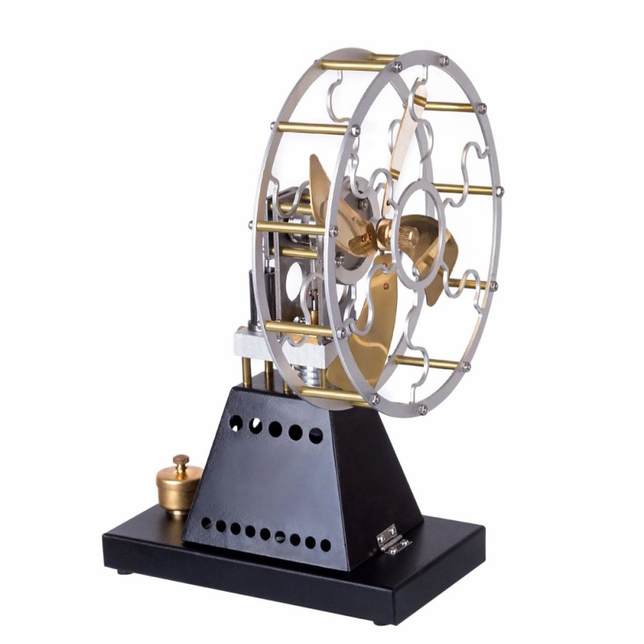 Model Engine * | Enginediy Enjomor Vintage 4-Blade Heat Powered Thermal Stove Fan Stirling Engine Physics Science Experiment Toy