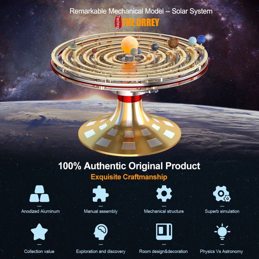 Stem Model * | Engine Diy Orrery Solar System Planets That Works Build Your Own Solar System Kit Teching 350Pcs Metal Running Solar System Model With 8 Planets In Order (Presale)