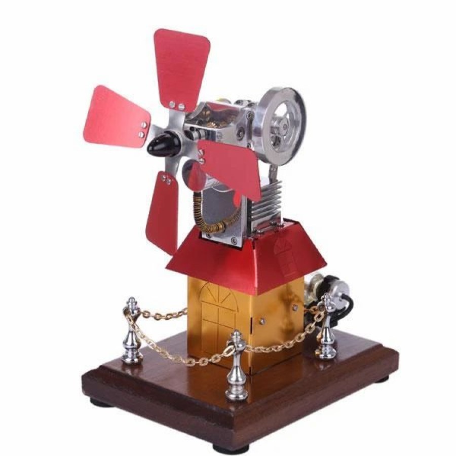 Model Engine * | Enginediy Stirling Engine Kit Windmill Fan External Combustion Engine Model Collection Gift