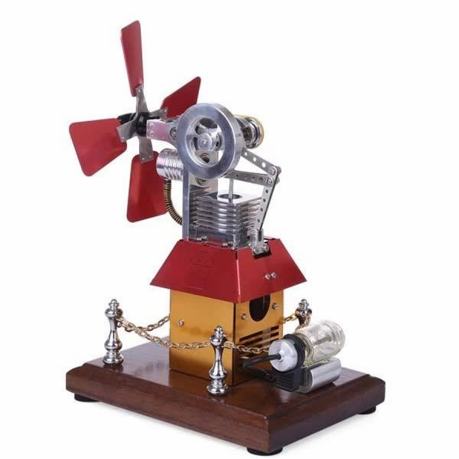 Model Engine * | Enginediy Stirling Engine Kit Windmill Fan External Combustion Engine Model Collection Gift