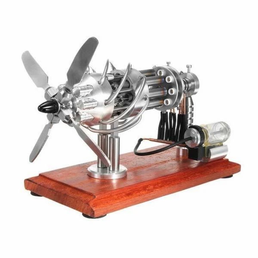 Model Engine * | Enginediy 16 Cylinder Stirling Engine Model Gas Powered Stirling Engine Collection Toy Gift