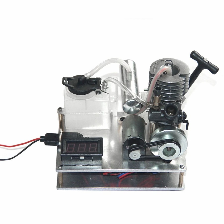 Stem Model * | Enginediy Single Cylinder 2 Stroke Nitro Engine 12V Generator Model Science Experiment Hand Start Model