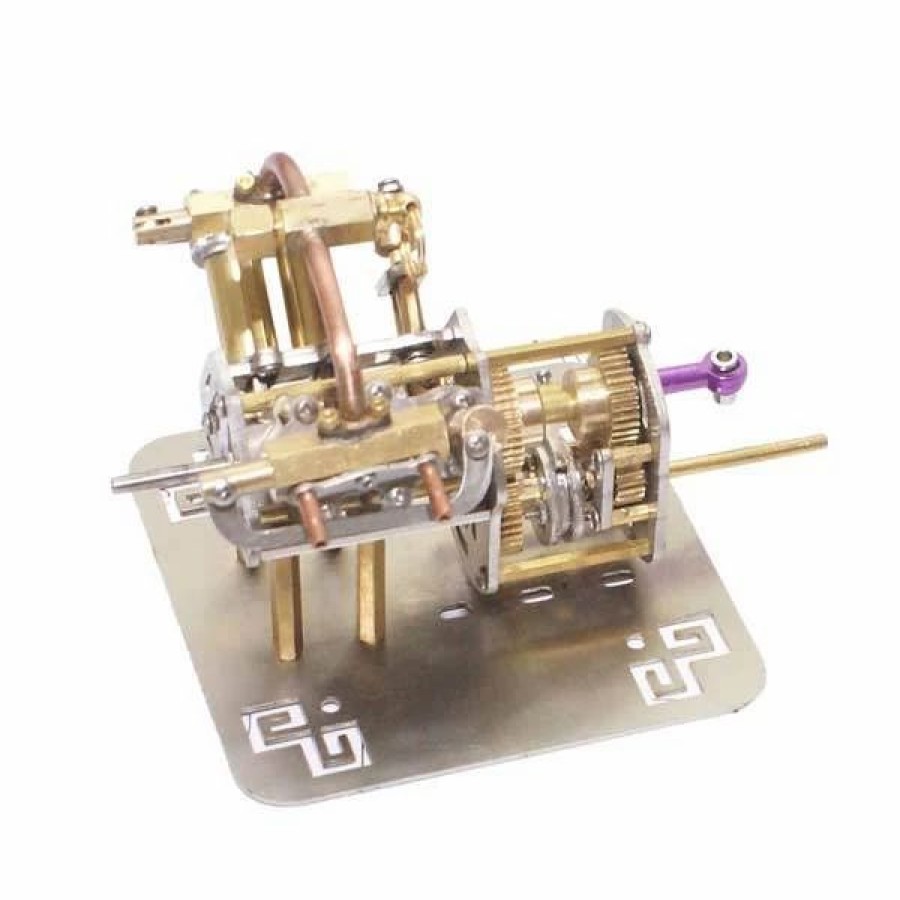 Model Engine * | Enginediy Mini V4 Steam Engine Model With Reverse Gearbox Toy Creative Gift