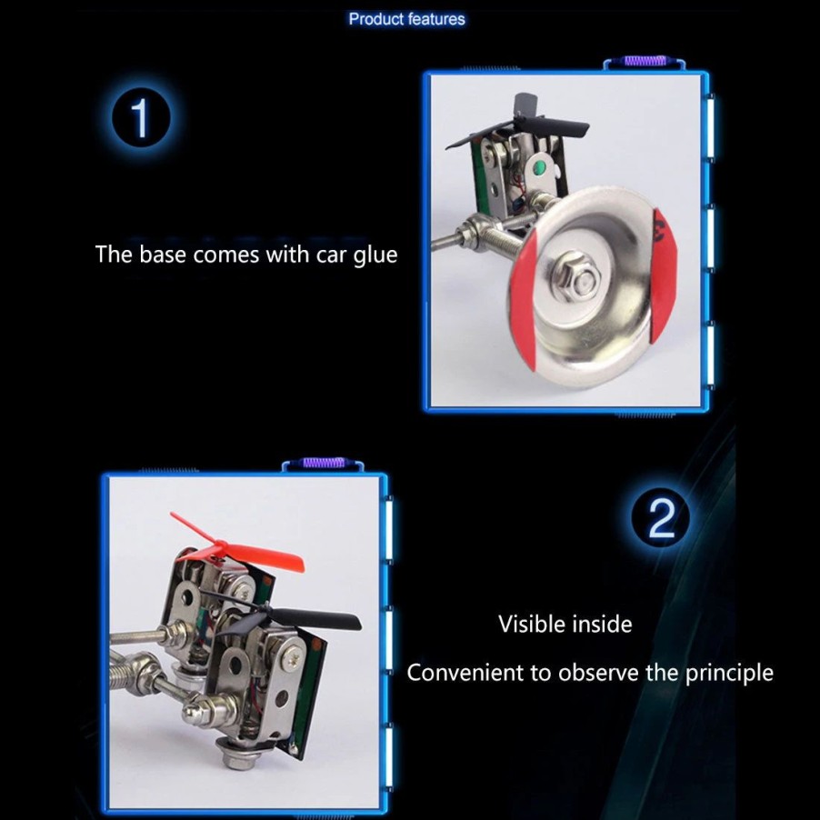 Stem Model * | Enginediy Stark Vehicle-Mounted Solar Double Windmill Motor Model Science Motor Model Toy