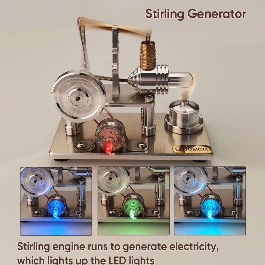 Stem Model * | Enginediy Enjomor Balance Hot Air Stirling Engine Electric Generator Model With Led Light Stem Toy