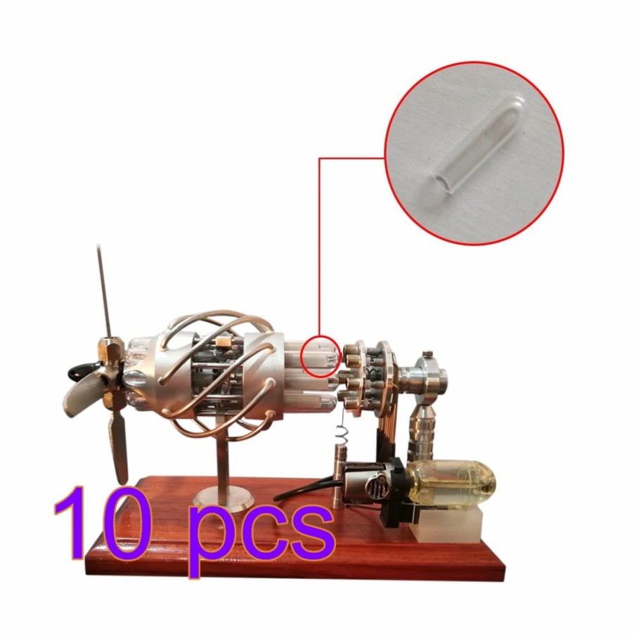 Model Engine * | Engine Diy 10Pack Hot Cylinder Quartz Glass Tube For Swashplate 16-Cylinder Stirling Engine Model