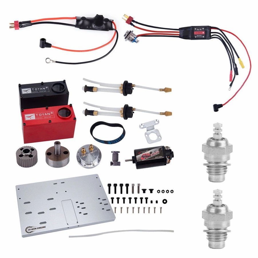 Accessories * | Enginediy Toyan Rs-L200 Twin Rotor Wankel Rotary Engine Starter Kit With Base Esc Voltage Regulator Module And 2 Glow Plugs