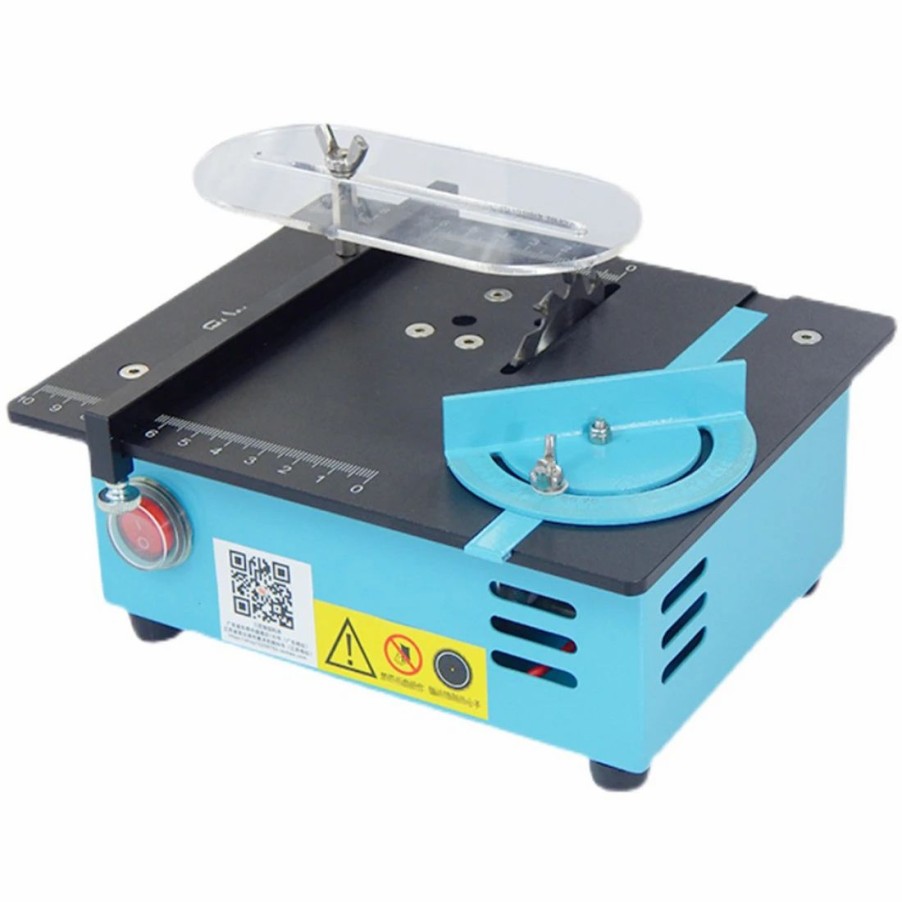 Accessories * | Enginediy Mini Table Saw Model Alloy Multifunctional Cutting Tools Mini Diy Tools (Premium Version/Blue)