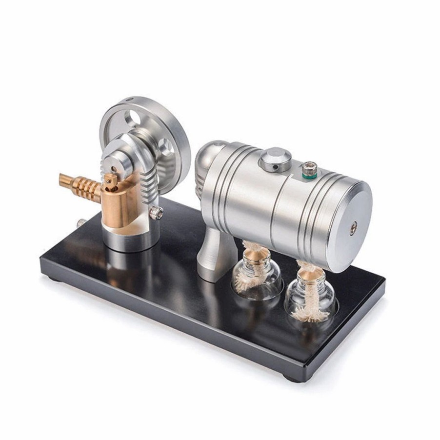 Model Engine * | Steam Engine Working Model Mini Steam Engine Models Starting Up And Running Full Metal Steam Engine Model With Heating Boiler And Alcohol Lamp Enginediy