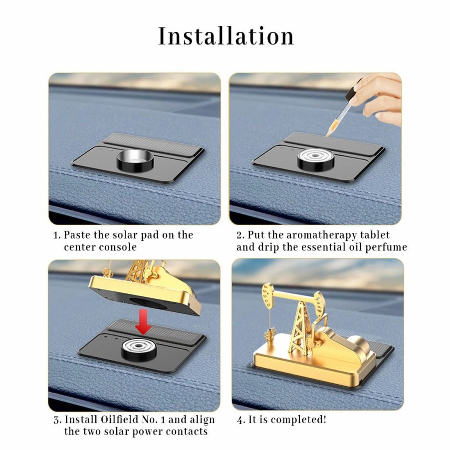 Stem Model * | Enginediy Solar Kowtow Machine Model Car Decoration Pumping Unit Model Ornament