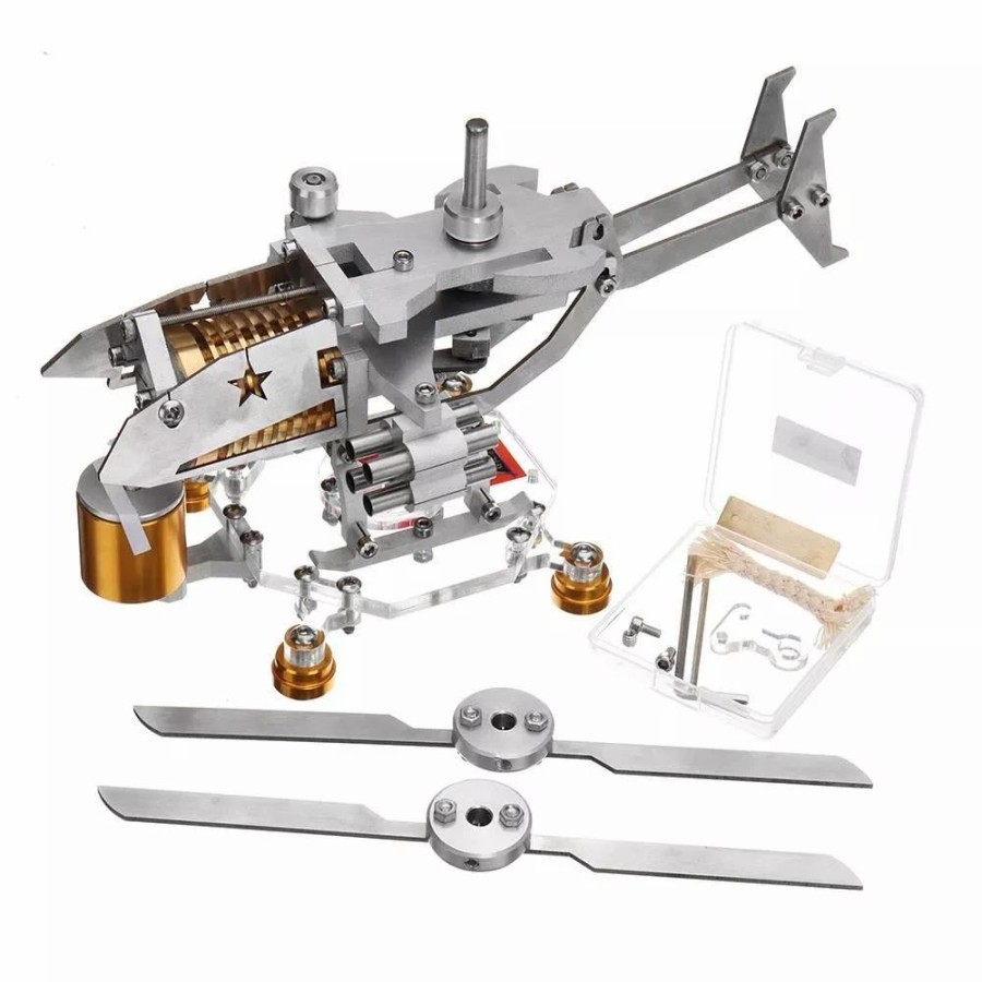 Model Engine * | Engine Diy Stirling Engine Kit Helicopter Design Vacuum Engine Model Gift Collection