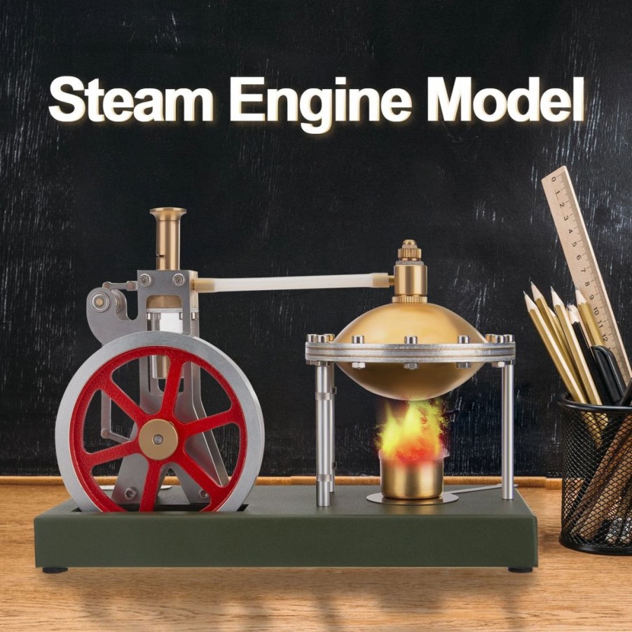 Model Engine * | Enginediy Enjomor Diy Assembly Steam Engine Kit Retro Vertical With Spherical Boiler Diy Kit