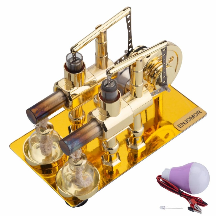 Model Engine * | Enginediy Enjomor Hot Air Balance Stirling Engine Model With Led Bulb Gift Collection